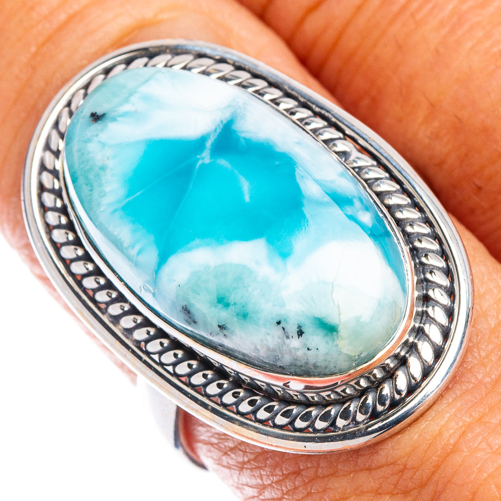 Larimar Ring Size 8.25 (925 Sterling Silver) R7034