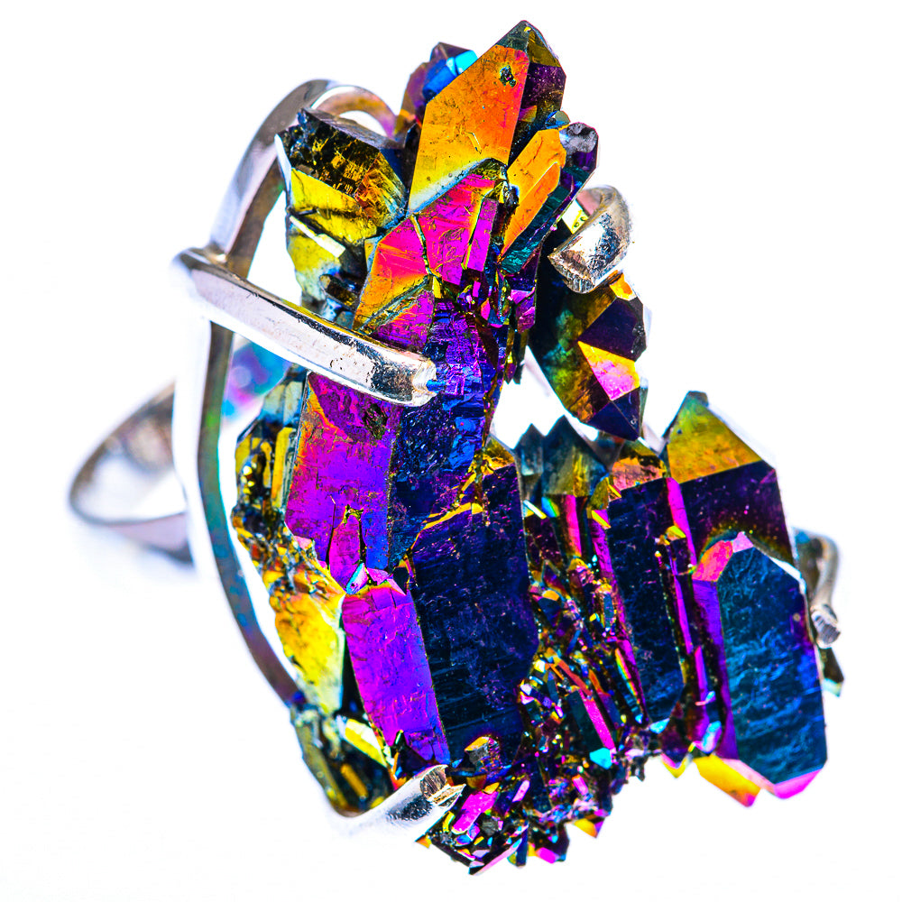 Large Titanium Sunshine Druzy Ring Size 8.25 (925 Sterling Silver) RING140216