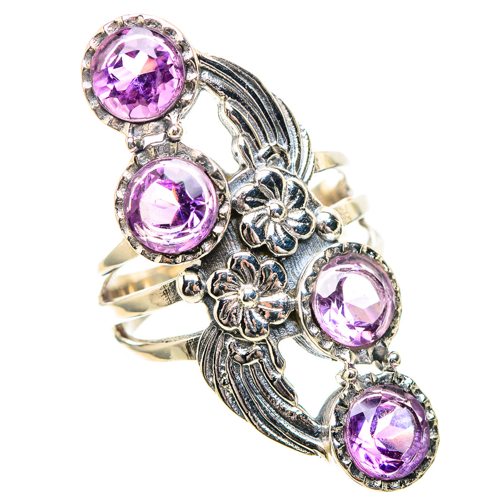 Large Faceted Amethyst 925 Sterling Silver Ring Size 7 (925 Sterling Silver) RING139512