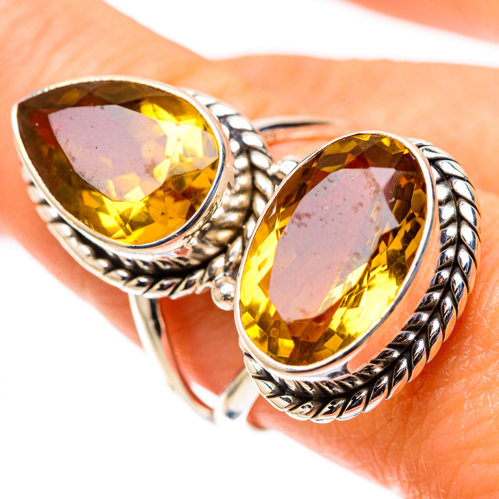 Large Faceted Citrine 925 Sterling Silver Ring Size 8.75 (925 Sterling Silver) RING139632