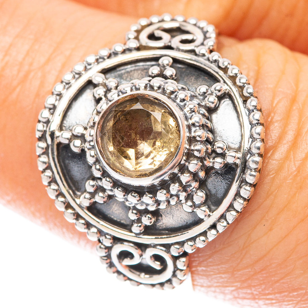 Faceted Citrine Ring Size 8.25 (925 Sterling Silver) R5572