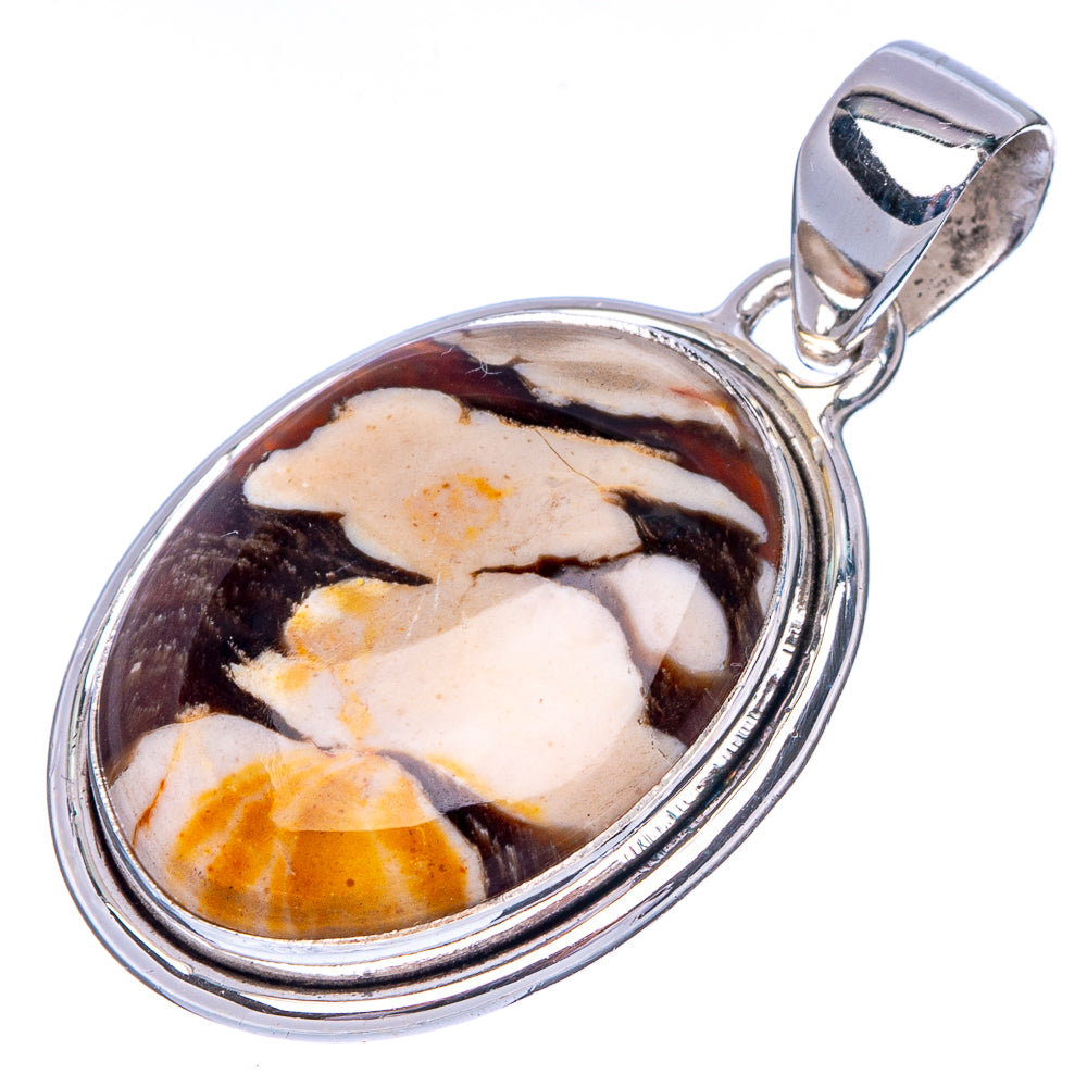 Peanut Wood Jasper Pendant 1 3/8" (925 Sterling Silver) P40945