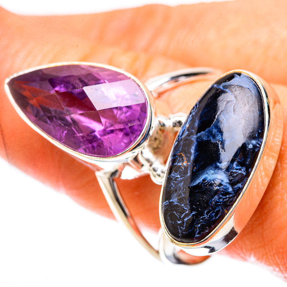 Large Pietersite, Amethyst Ring Size 10.5 (925 Sterling Silver) RING137950