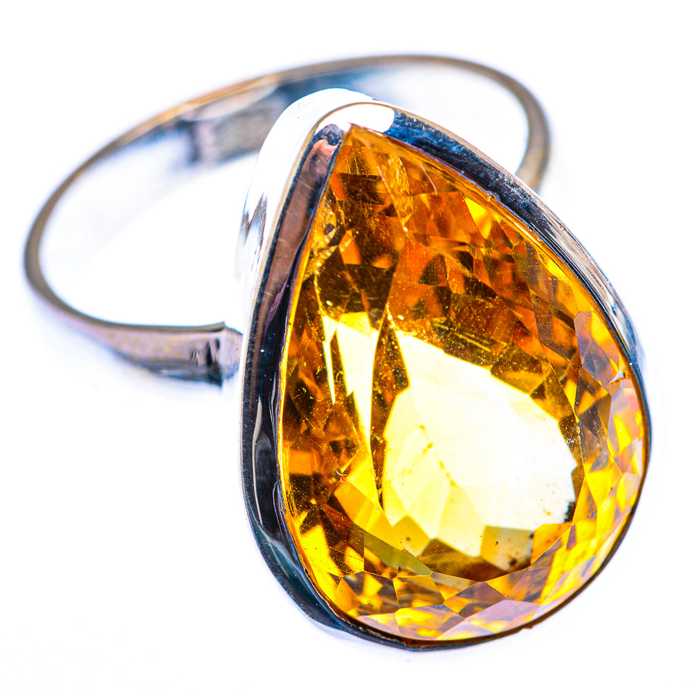 Large Faceted Citrine Ring Size 10 (925 Sterling Silver) RING140229