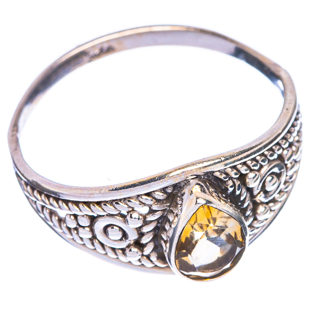 Faceted Citrine Dainty Ring Size 7.5 (925 Sterling Silver) R1084