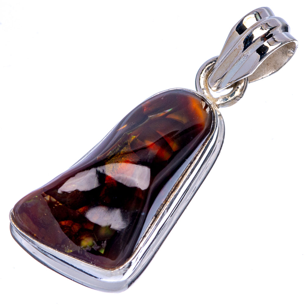 Rare Mexican Fire Agate Pendant 1 3/8" (925 Sterling Silver) P39969