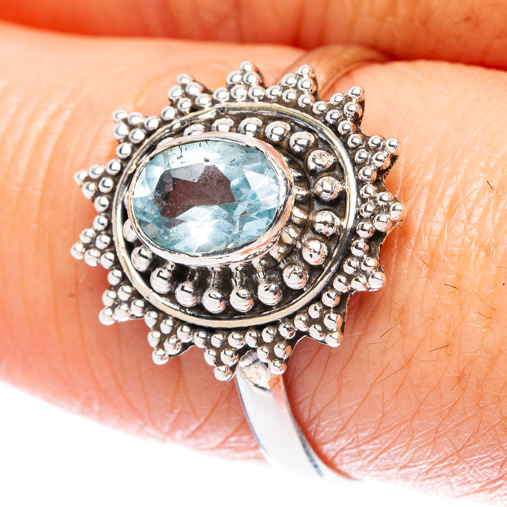 Value Blue Topaz Ring Size 8.25 (925 Sterling Silver) R3343