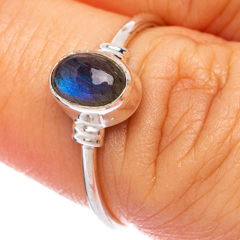 Labradorite Dainty Ring Size 6.5 (925 Sterling Silver) R145644