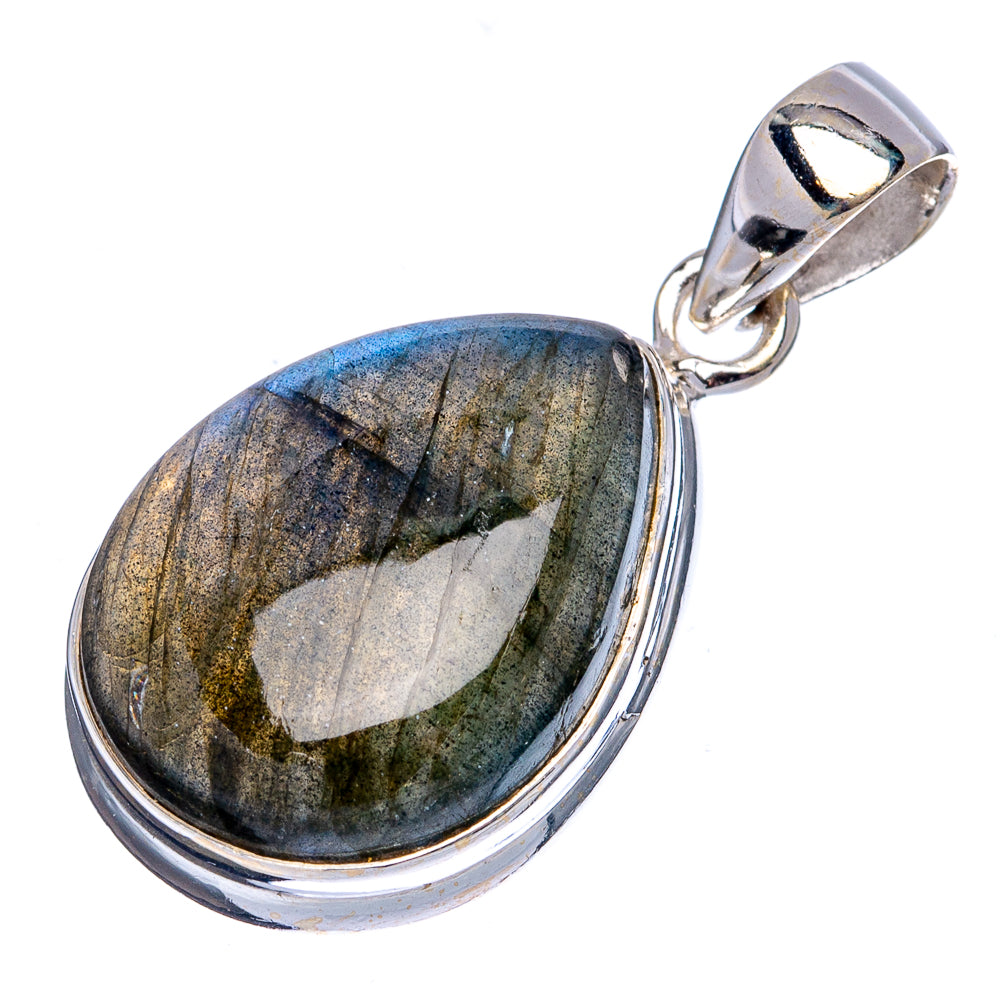 Labradorite Pendant 1 1/4" (.925 Sterling Silver)