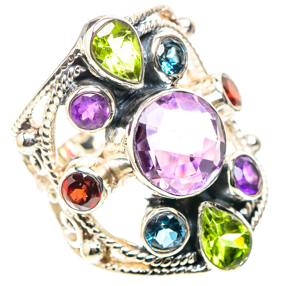 Signature Amethyst, Peridot, Blue Topaz, Garnet Ring Size 7.5 (925 Sterling Silver) RING138308