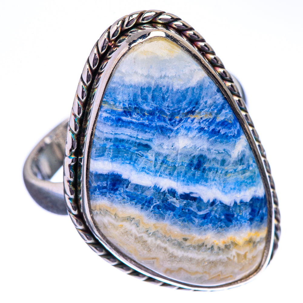 Blue Scheelite Ring Size 8.25 (925 Sterling Silver) R142619