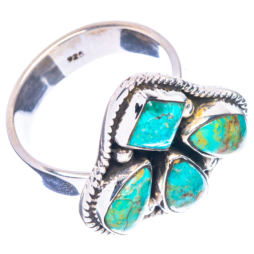 Rare Kingman Turquoise Ring Size 8 Adjustable (.925 Sterling Silver)
