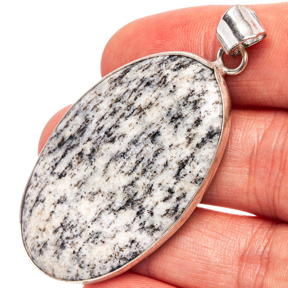 K2 Blue Azurite Pendant 2 1/8" (Silver Plated)