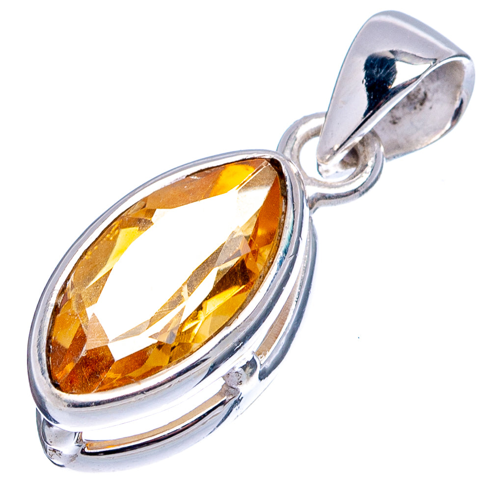 Faceted Citrine Dainty Pendant 1" (.925 Sterling Silver)