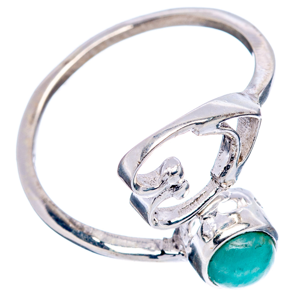 Amazonite Heart Dainty Ring Size 7 Adjustable (.925 Sterling Silver)
