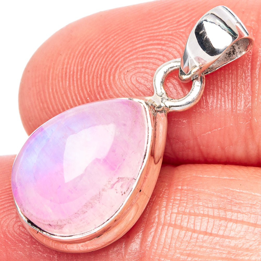 Pink Moonstone Pendant 1" (925 Sterling Silver) P42413
