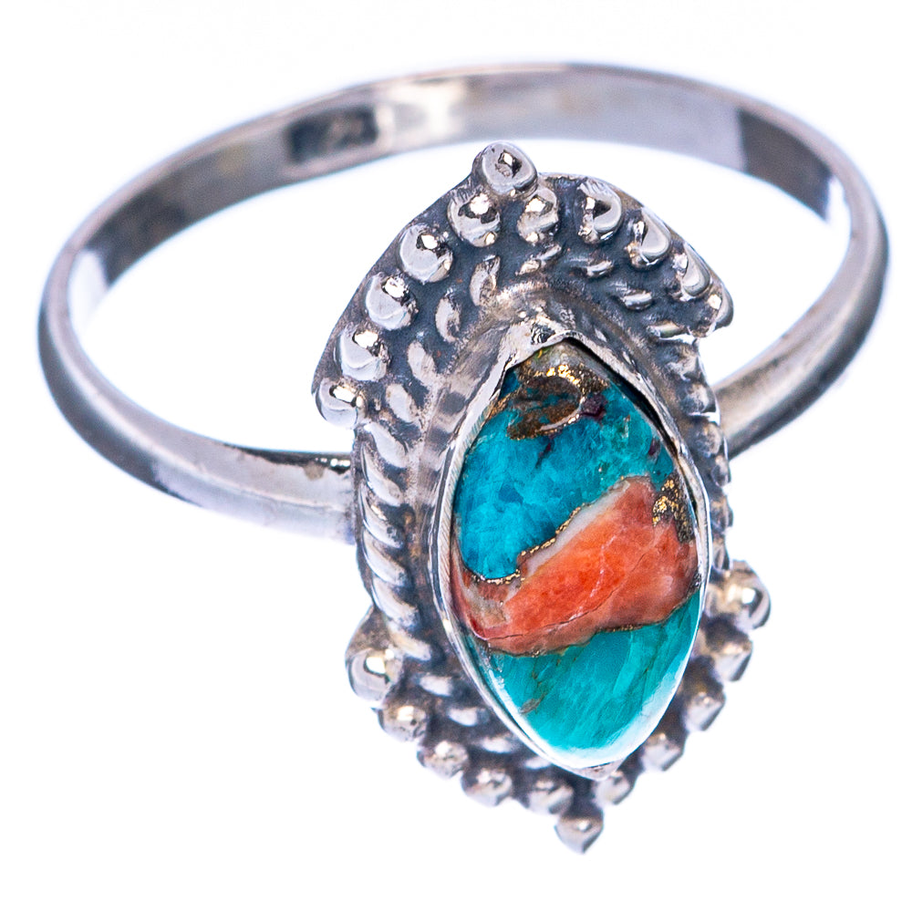 Spiny Oyster Turquoise Dainty Ring Size 5.75 (925 Sterling Silver) R145022