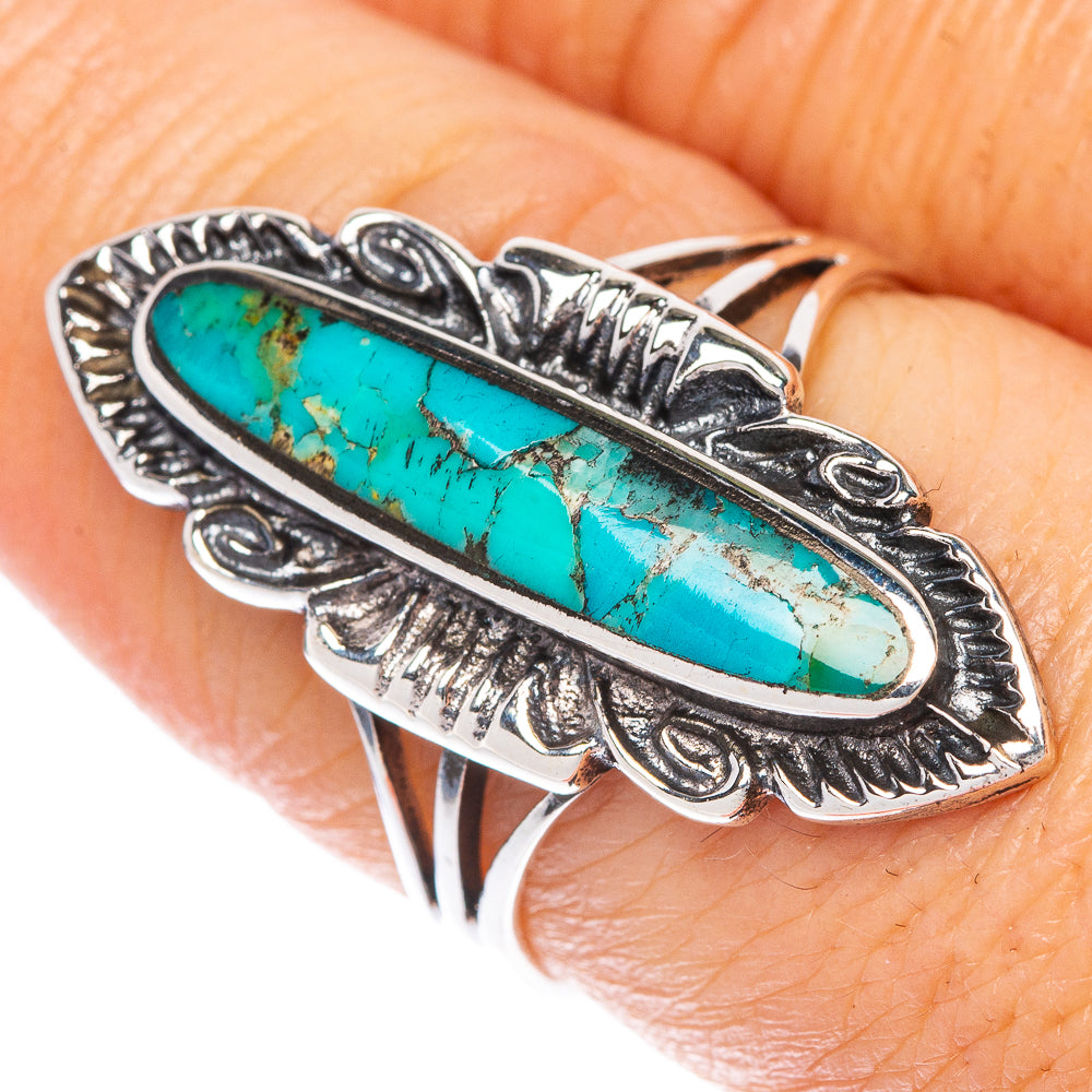 Rare Arizona Turquoise Ring Size 7.5 (925 Sterling Silver) R1514