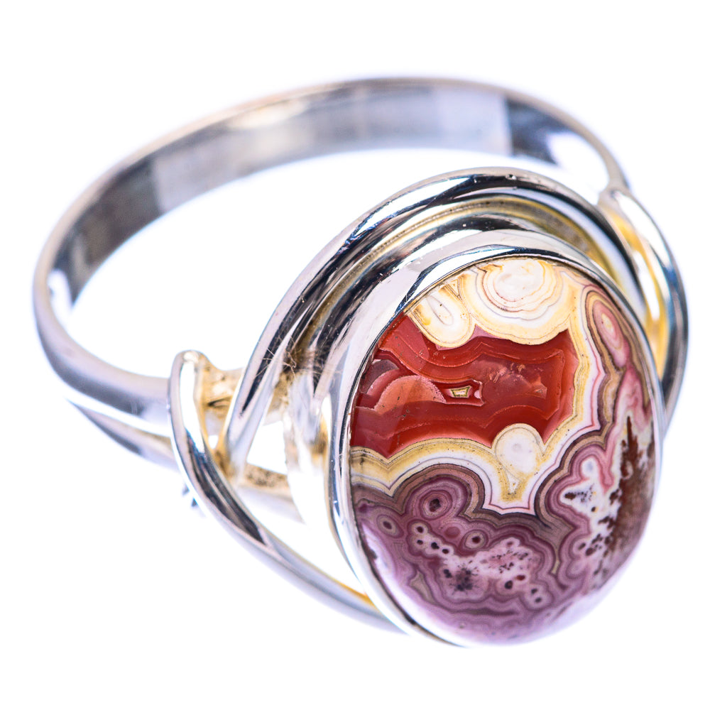 Crazy Lace Agate Ring Size 10 (925 Sterling Silver) R141309