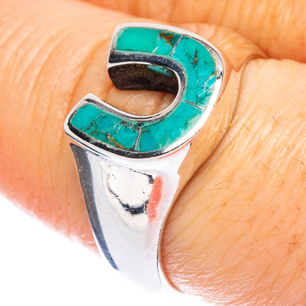 Arizona Turquoise Horseshoe 925 Sterling Silver Ring Size 7.75 Ana Co R2462