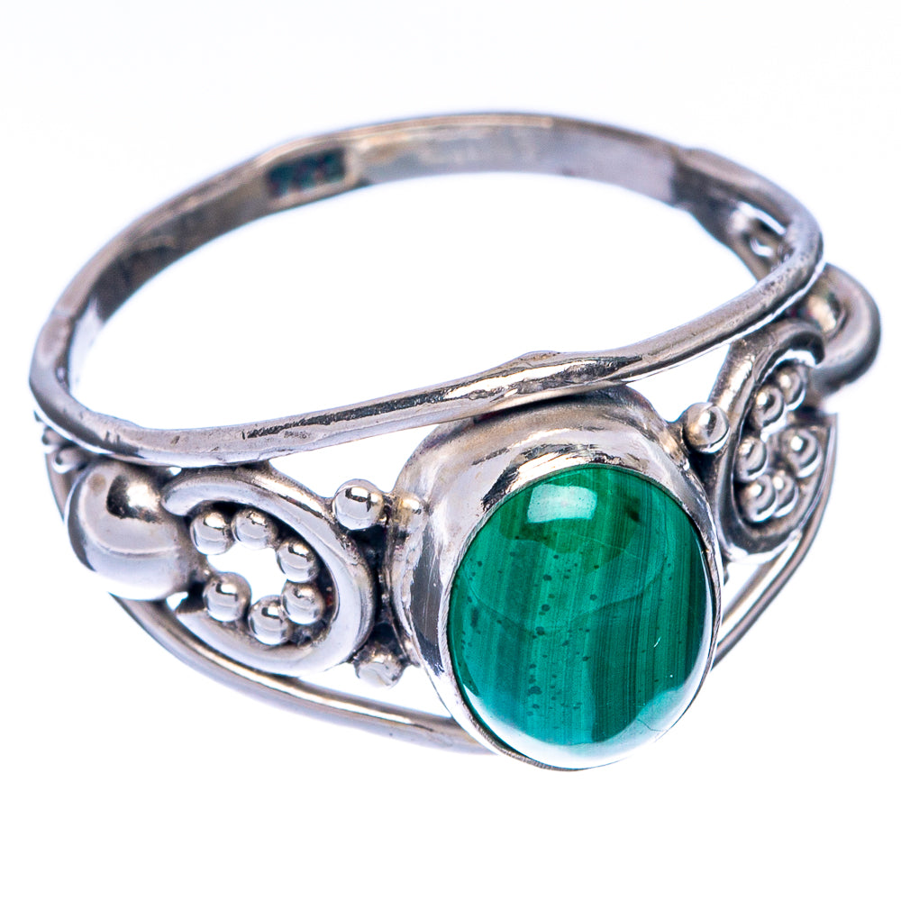 Malachite Dainty Ring Size 7.25 (925 Sterling Silver) R145008