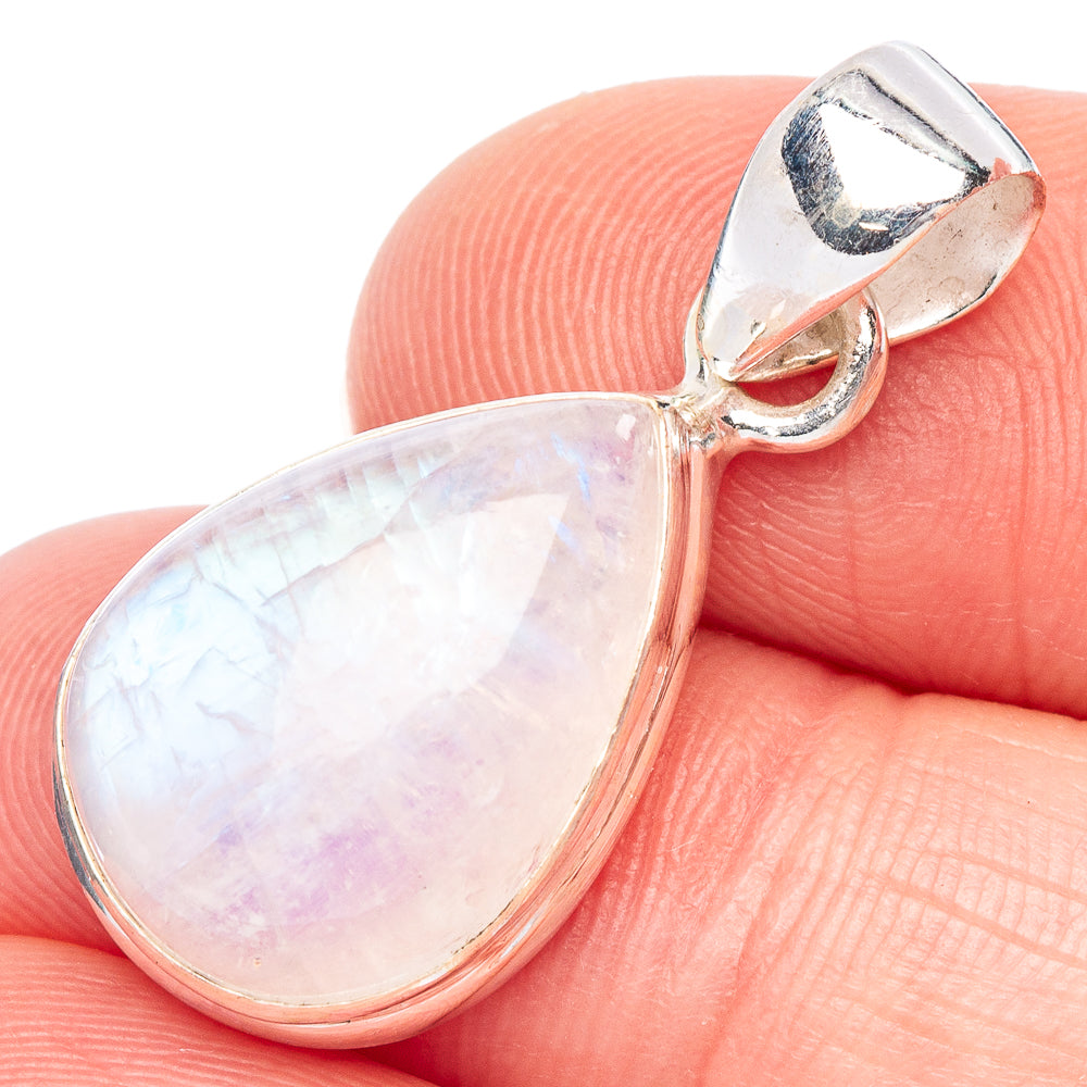 Rainbow Moonstone Pendant 1 1/8" (925 Sterling Silver) P44153