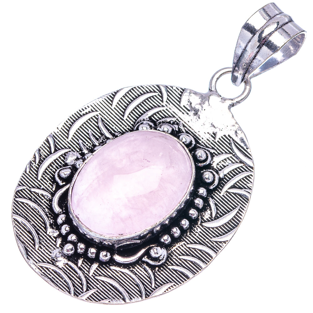 Rose Quartz Pendant 2" (German Silver)