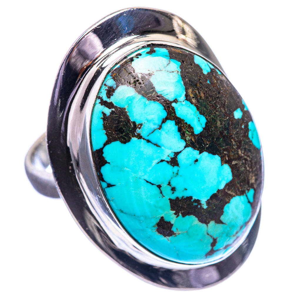 Large Tibetan Turquoise Ring Size 9.75 (925 Sterling Silver) R143208