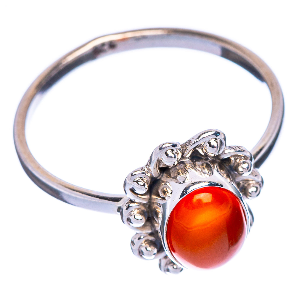 Red Onyx Dainty Ring Size 8 (925 Sterling Silver) R1162