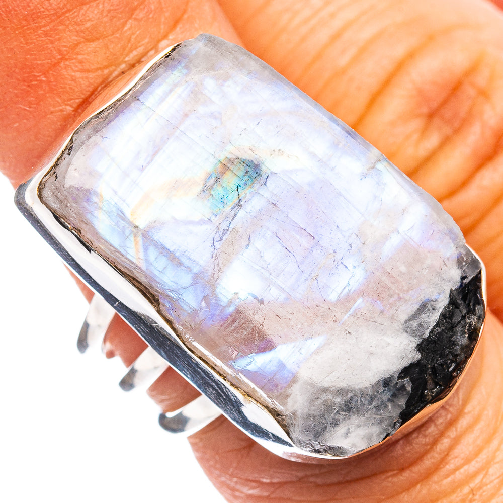 Premium Rainbow Moonstone Ring Size 7 (.925 Sterling Silver)