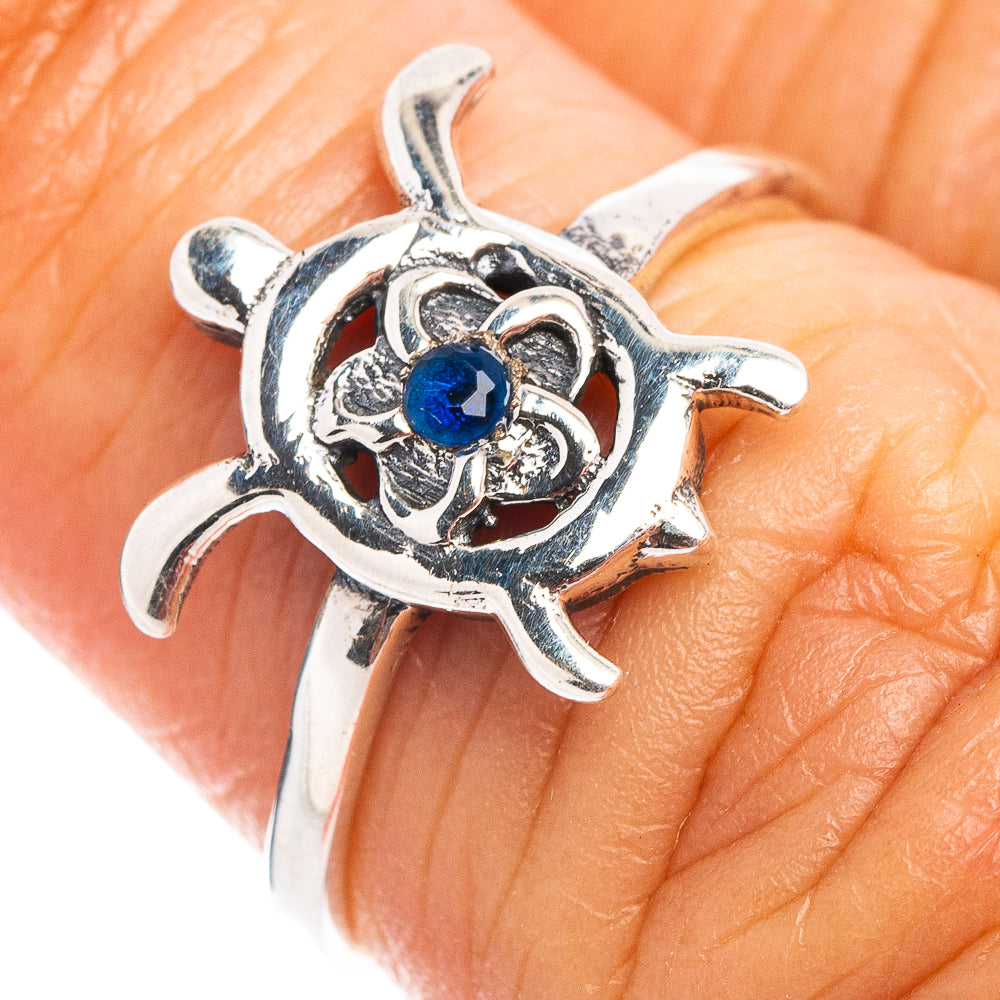 Blue Quartz Seaturtle Dainty Ring Size 5.75 (.925 Sterling Silver)