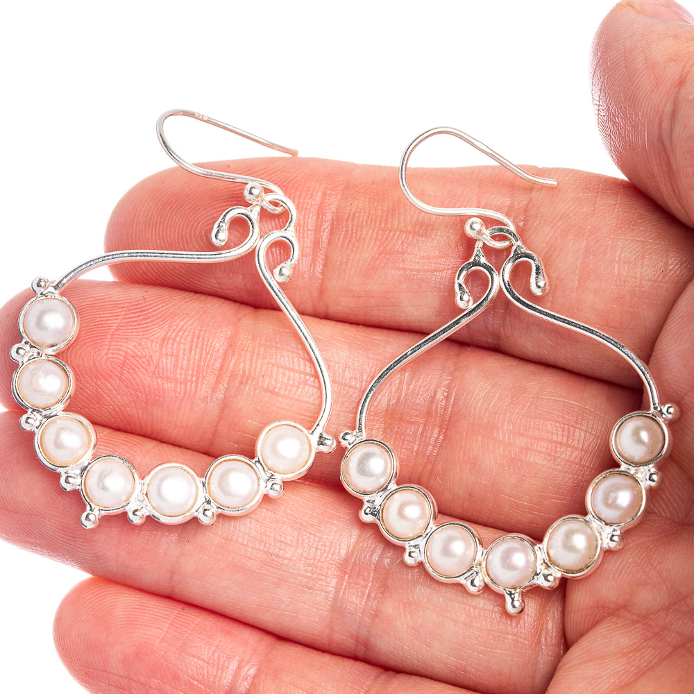 Cultured Pearl Earrings 2" (925 Sterling Silver) E433018