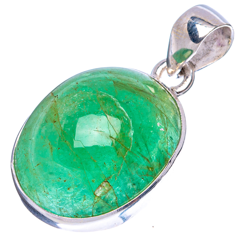 Natural Colombian Emerald Pendant 1 1/4" (925 Sterling Silver) P43372
