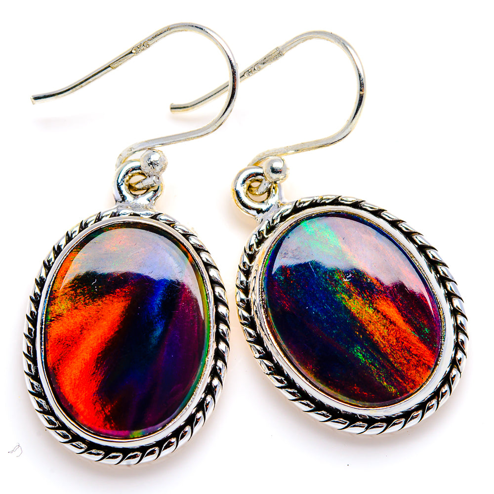 Aura Opal Earrings 1 3/8" (925 Sterling Silver) EARR432044