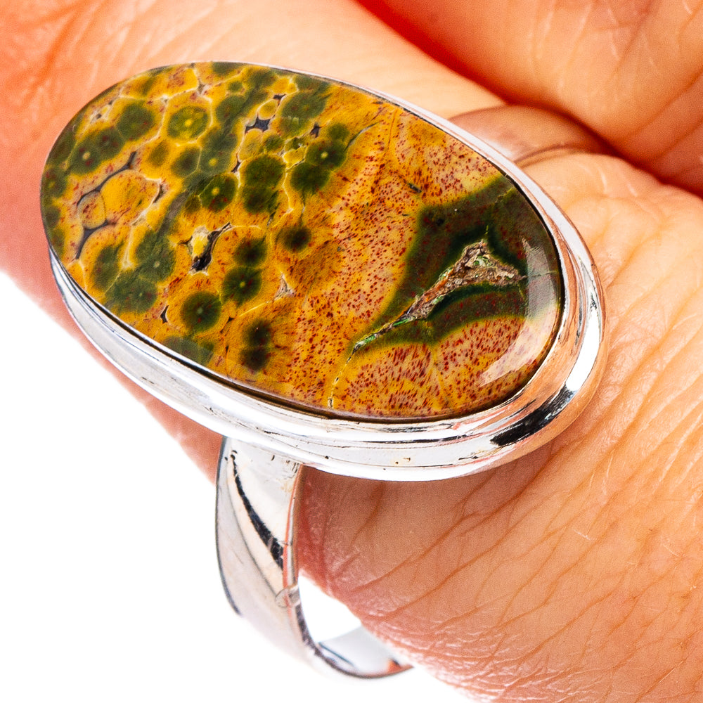 Ocean Jasper Ring Size 9.75 (.925 Sterling Silver)