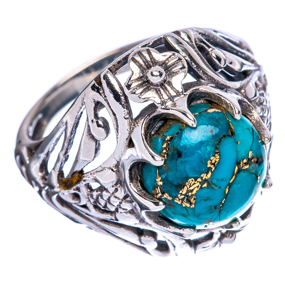 Blue Copper Composite Turquoise Ring Size 6.5 (925 Sterling Silver) R146343