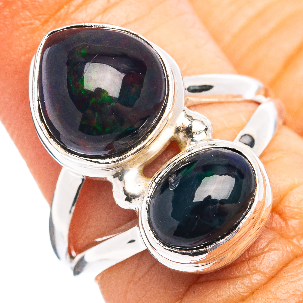 Premium Black Opal Ring Size 6 (.925 Sterling Silver)