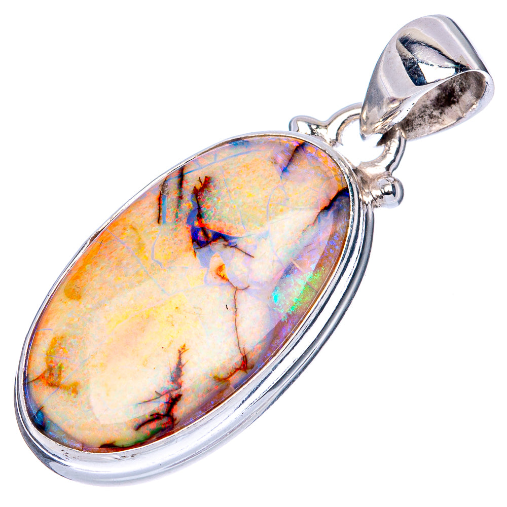 Rare Sterling Opal Pendant 1 3/8" (925 Sterling Silver) P42043
