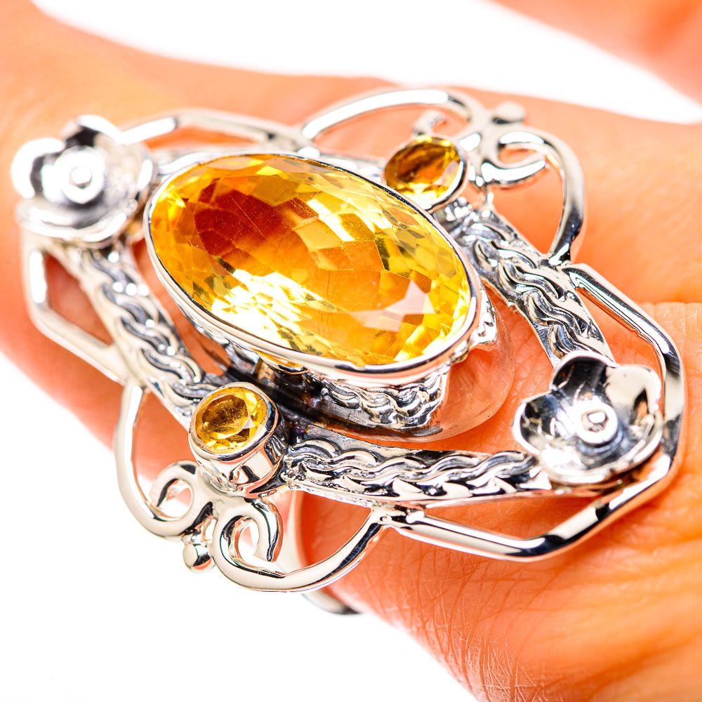 Signature Large Faceted Citrine Ring Size 9 (925 Sterling Silver) RING138265