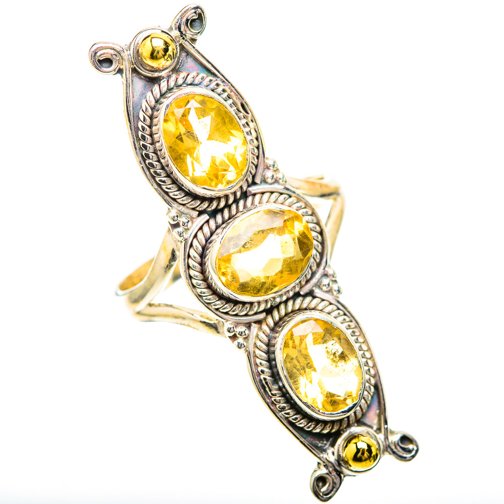 Large Faceted Citrine Ring Size 9 (925 Sterling Silver) RING139828