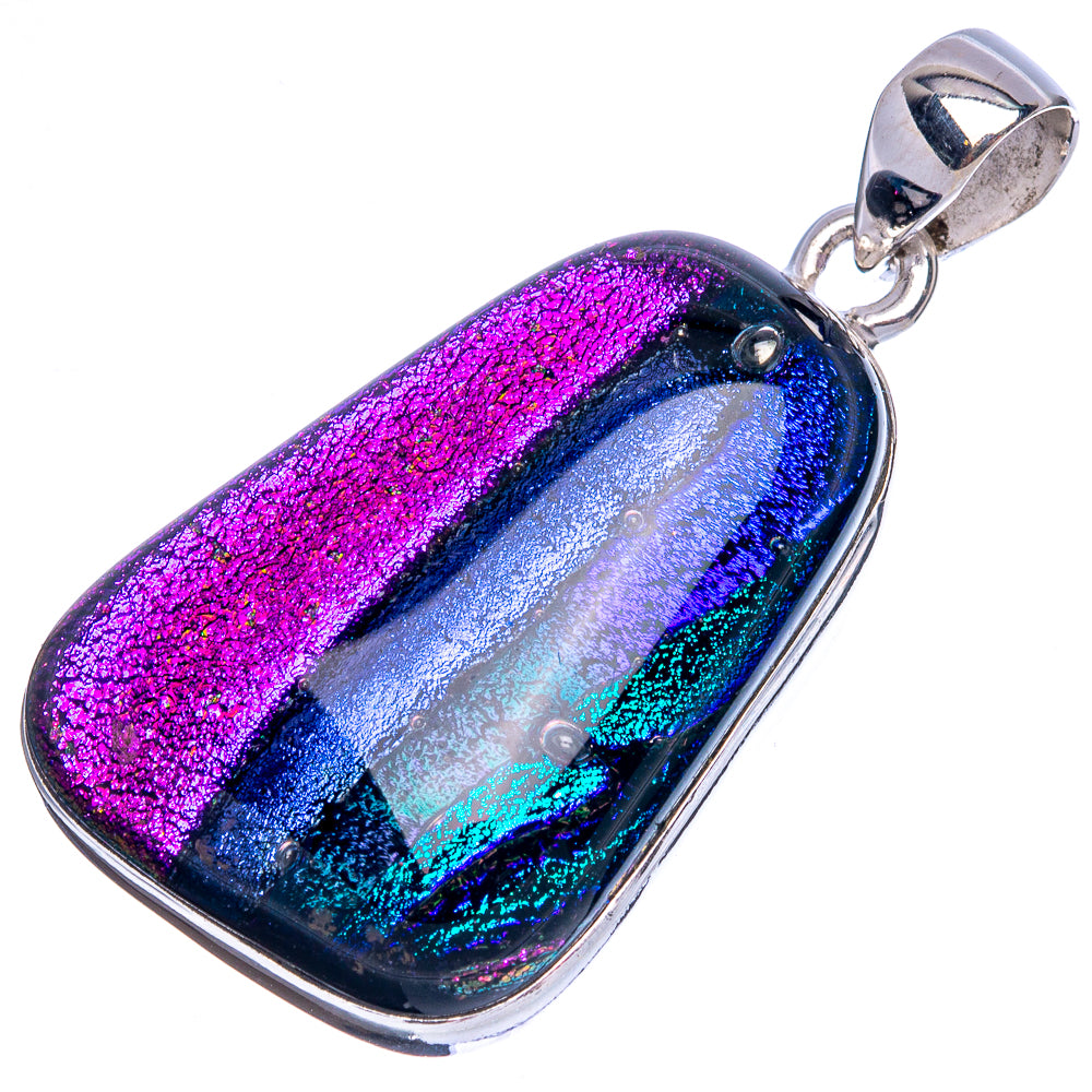 Dichroic Glass Pendant 1 5/8" (925 Sterling Silver) P42157