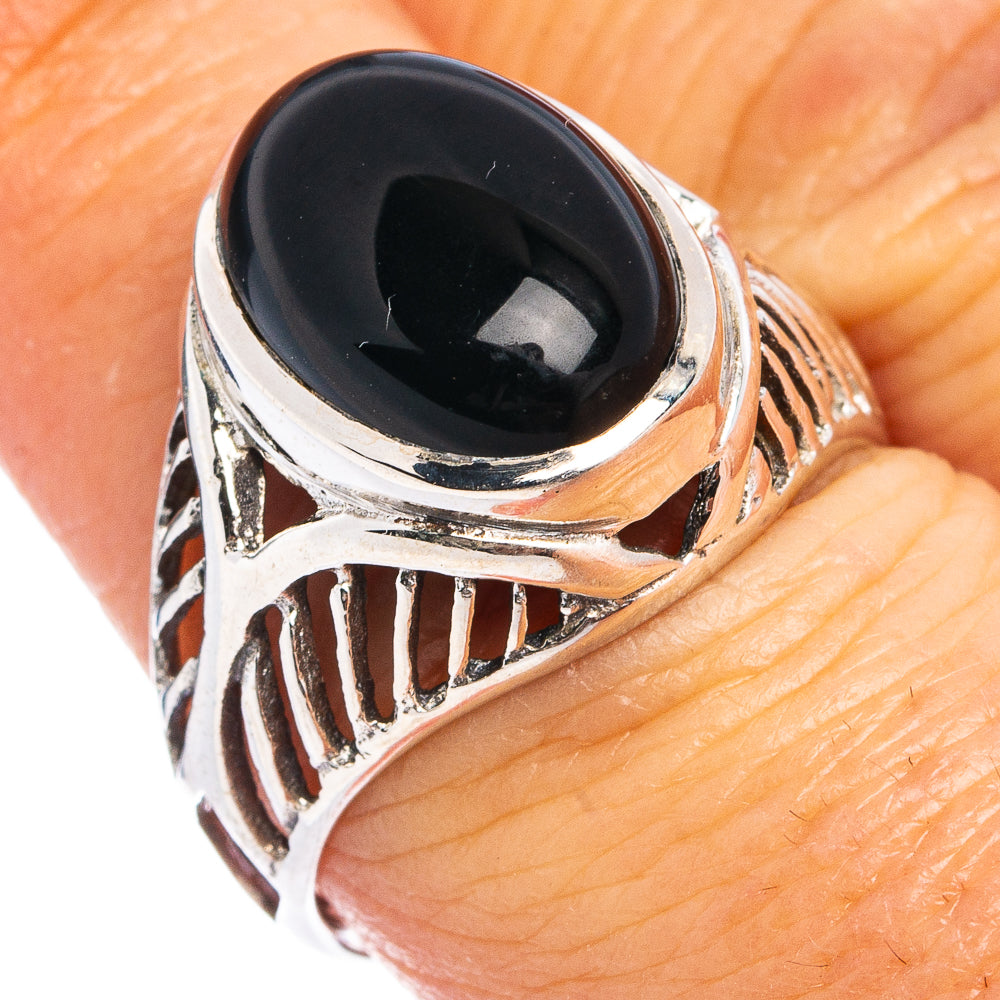 Black Onyx Ring Size 7.5 (.925 Sterling Silver)