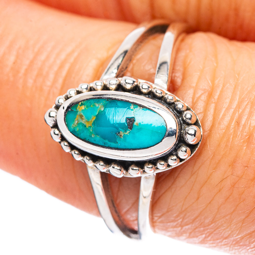 Rare Arizona Turquoise Ring Size 8 (925 Sterling Silver) R4517