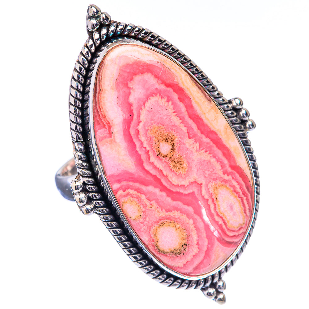 Huge Rhodochrosite Ring Size 10 (925 Sterling Silver) R142726