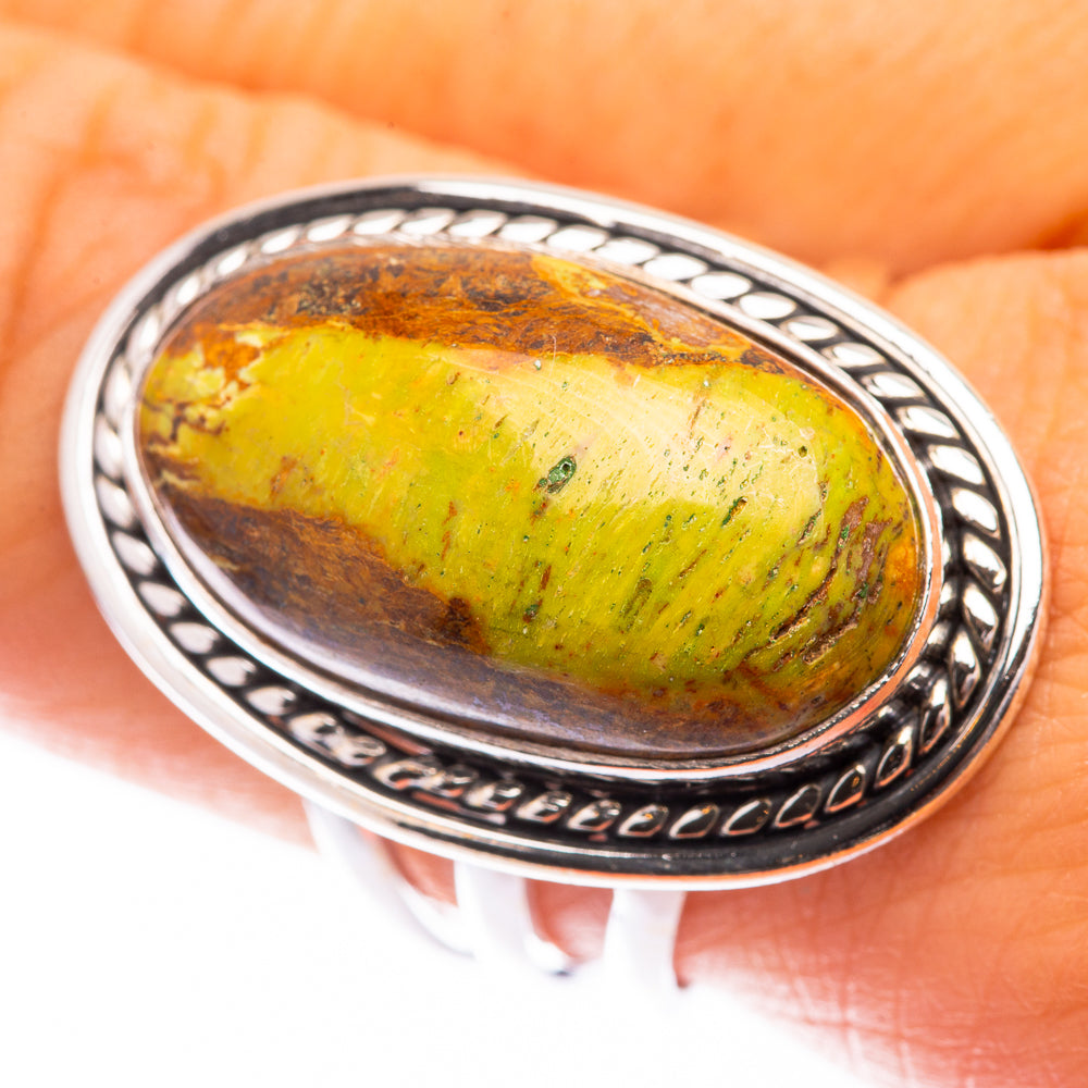 Large Gaspeite Ring Size 9.25 (925 Sterling Silver) R141423