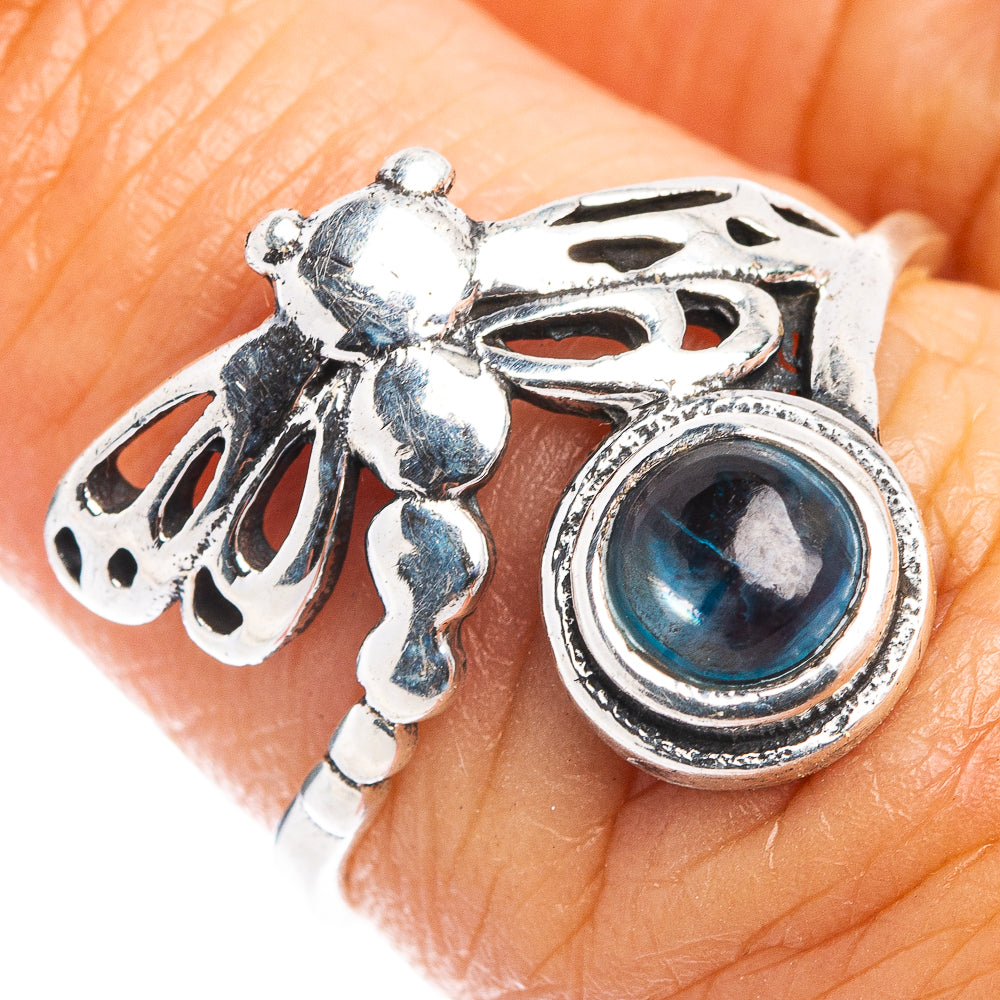 Kyanite Dragonfly Dainty Ring Size 7 (.925 Sterling Silver)