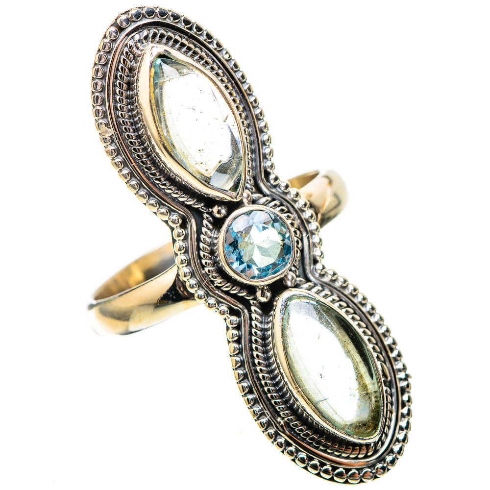 Large Natural Aquamarine, Blue Topaz Ring Size 9.75 (925 Sterling Silver) RING137957