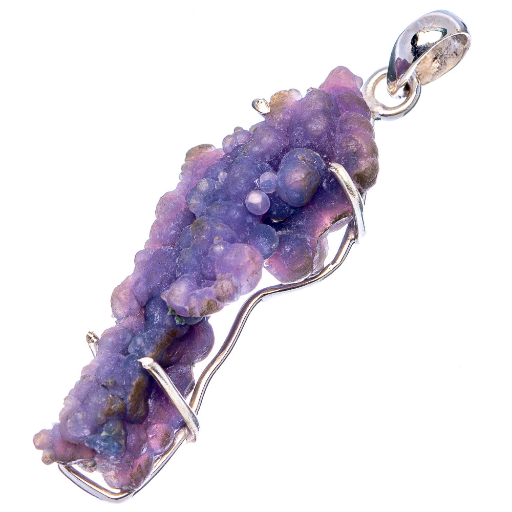 Rare Grape Agate Pendant 1 7/8" (.925 Sterling Silver)