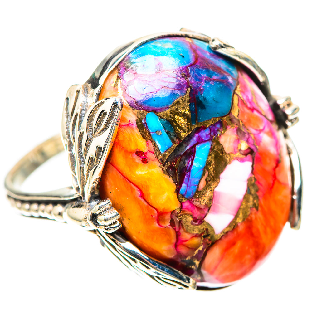 Kingman Pink Dahlia Turquoise Ring Size 8 (925 Sterling Silver) RING139222