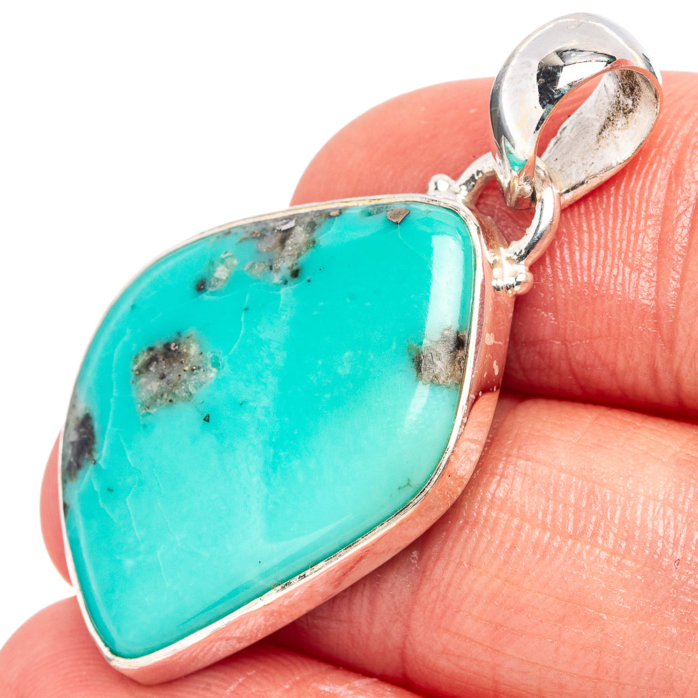 Campitos Turquoise Pendant 1 1/2" (.925 Sterling Silver)